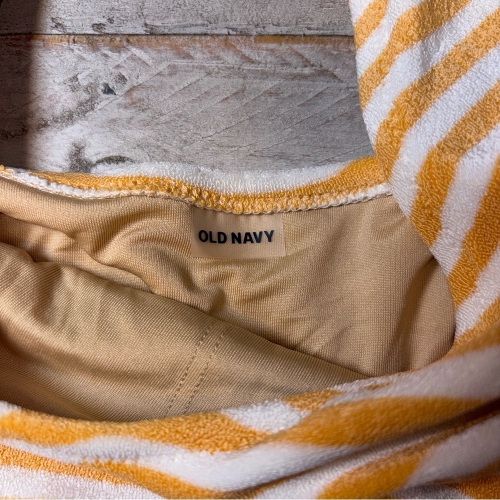 Old Navy Orange & Cream Striped Swim Top Beach Vacation V-Neck 3X & 4X - Picture 3 of 16